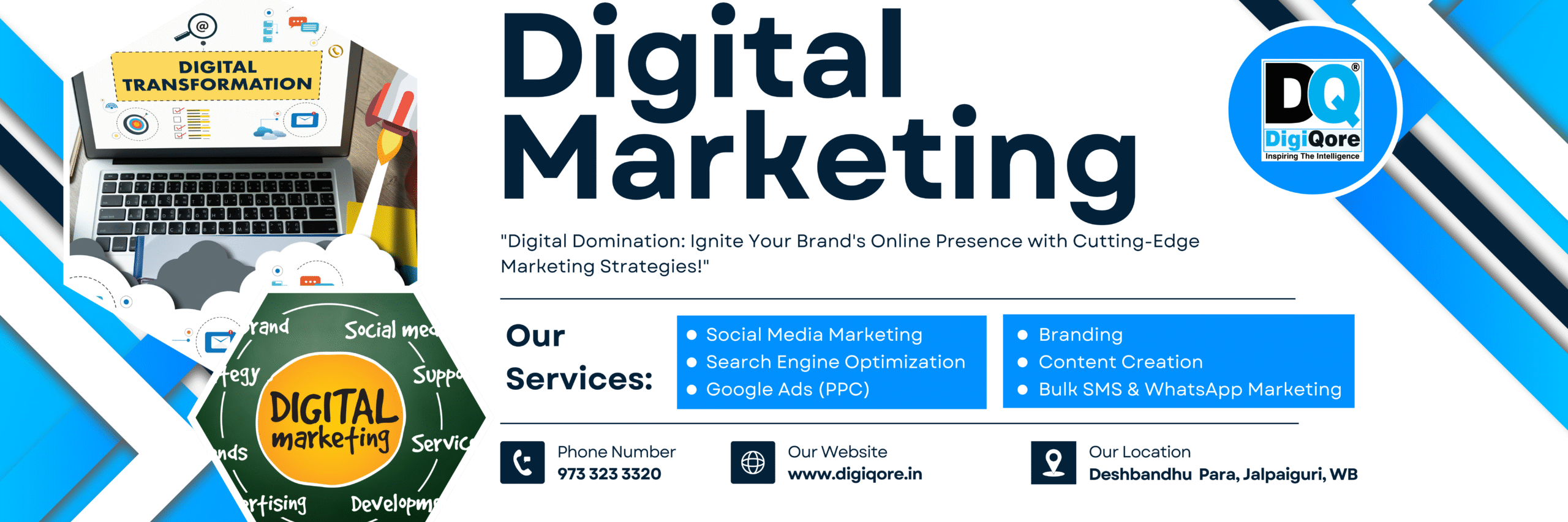 Blue and White Modern Roofing Services Outdoor Banner